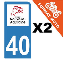 Supstick 2 Stickers Autocollants Plaques Immatriculation Moto Dept 40 Nouvelle Aquitaine Bleu Clair 1 Angle Arrondi
