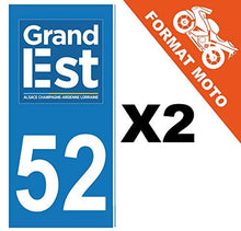 supstick 2 Stickers Autocollant Plaque IMMATRICULATION Moto DEPT 52 Grand Est Format rectangulaire - supstick.fr