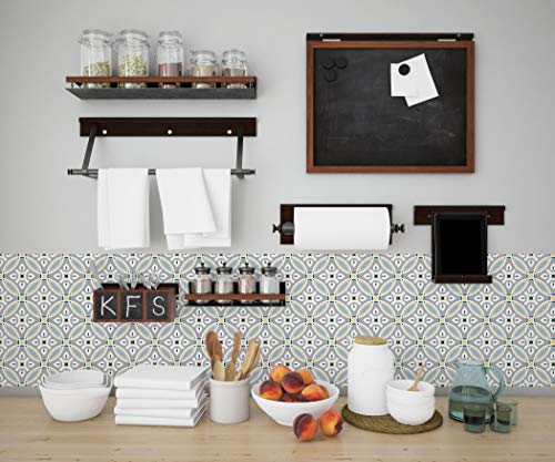 Lot de 10 Adhésif Carrelage - décoration de carreaux - 10 pièces plastifié en mat - carreau grey - format 25x25cm par pièce