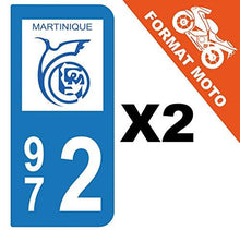 supstick 2 Stickers Autocollant Plaque IMMATRICULATION Moto DEPT 972 Région Martinique Format Arrondi - supstick.fr