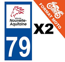 Supstick 2 Stickers Autocollants Plaques Immatriculation Moto Dept 79 Nouvelle Aquitaine Bleu Foncé Angles Carrés