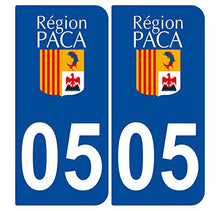 Supstick 2 Stickers Autocollants Plaques Immatriculation Auto Dept 05 Paca Bleu Foncé Angles Arrondis