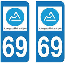 supstick 2 STICKERS AUTOCOLLANT PLAQUE IMMATRICULATION DEPT 69 Auvergne-Rhône-Alpes - supstick.fr
