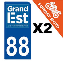 Supstick 2 Stickers Autocollants Plaques Immatriculation Moto Dept 88 Grand Est Bleu Foncé 1 Angle Arrondi