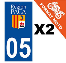 Supstick 2 Stickers Autocollants Plaques Immatriculation Moto Dept 05 Paca Bleu Foncé Angles Carrés