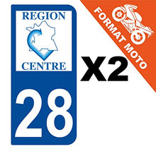 Supstick 2 Stickers Autocollants Plaques Immatriculation Moto Dept 28 Centre Bleu Foncé 2 Angles Arrondis