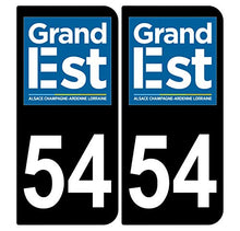 Supstick 2 Stickers Autocollants Plaques Immatriculation Auto Dept 54 Grand Est Noir Angles Arrondis
