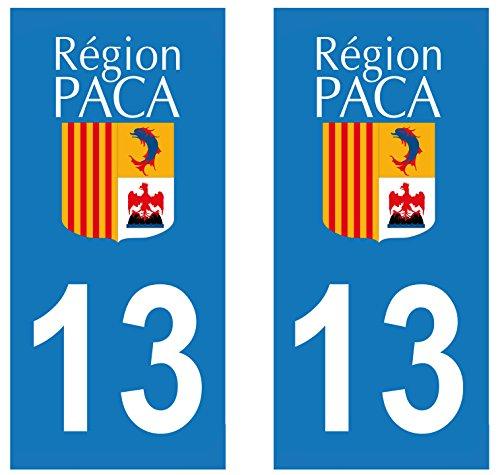 supstick 2 STICKERS AUTOCOLLANT PLAQUE IMMATRICULATION DEPT 13 Provence-Alpes-Côte d’Azur format rectangulaire - supstick.fr