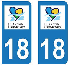 supstick 2 STICKERS AUTOCOLLANT PLAQUE IMMATRICULATION DEPT 18 region Centre-Val de Loire - supstick.fr