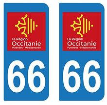 supstick 2 STICKERS AUTOCOLLANT PLAQUE IMMATRICULATION DEPT 66 région Occitanie - supstick.fr
