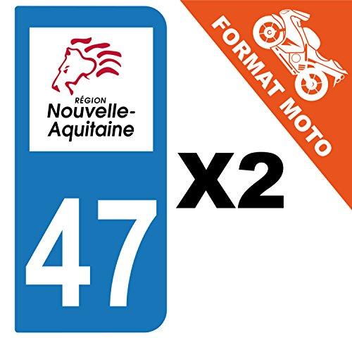 supstick 2 Stickers Autocollant Plaque IMMATRICULATION Moto DEPT 47 Nouvelle-Aquitaine - supstick.fr