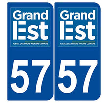 Supstick 2 Stickers Autocollants Plaques Immatriculation Auto Dept 57 Grand Est Bleu Foncé Angles Arrondis