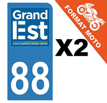 Supstick 2 Stickers Autocollants Plaques Immatriculation Moto Dept 88 Grand Est Bleu Clair 1 Angle Arrondi