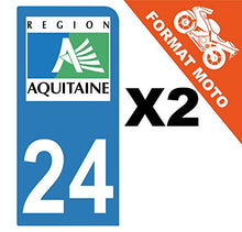Supstick 2 Stickers Autocollants Plaques Immatriculation Moto Dept 24 Aquitaine Bleu Clair 1 Angle Arrondi