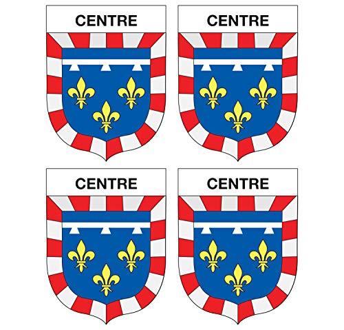 Supstick Lot de 4 Autocollants Stickers Blason de région département Centre Format 5x4cm - supstick.fr