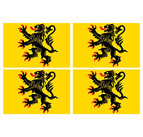 Supstick Lot de 4 Autocollants Stickers Drapeau de département région française Haut de France Nord Pas de Calais Format 12x8cm