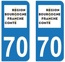 supstick 2 STICKERS AUTOCOLLANT PLAQUE IMMATRICULATION DEPT 70 region Bourgogne-Franche-Comté - supstick.fr