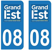 supstick 2 STICKERS AUTOCOLLANT PLAQUE IMMATRICULATION DEPT 08 region Grand Est - supstick.fr
