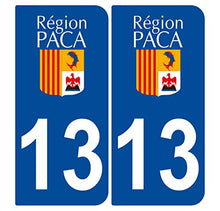 Supstick 2 Stickers Autocollants Plaques Immatriculation Auto Dept 13 Paca Bleu Foncé Angles Arrondis