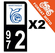 Supstick 2 Stickers Autocollants Plaques Immatriculation Moto Dept 972 Martinique Noir 1 Angle Arrondi