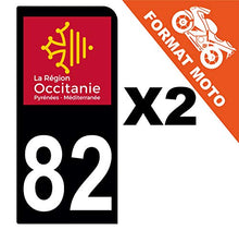Supstick 2 Stickers Autocollants Plaques Immatriculation Moto Dept 82 Occitanie Noir 1 Angle Arrondi