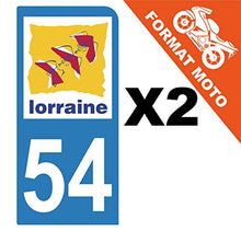 Supstick 2 Stickers Autocollants Plaques Immatriculation Moto Dept 54 Lorraine Bleu Clair 1 Angle Arrondi