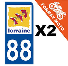 Supstick 2 Stickers Autocollants Plaques Immatriculation Moto Dept 88 Lorraine Bleu Foncé 1 Angle Arrondi