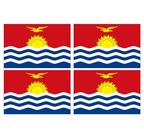 Supstick Lot de 4 Autocollants Stickers Drapeau de Pays Nation Kiribati Format 6x4cm