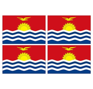 Supstick Lot de 4 Autocollants Stickers Drapeau de Pays Nation Kiribati Format 12x8cm