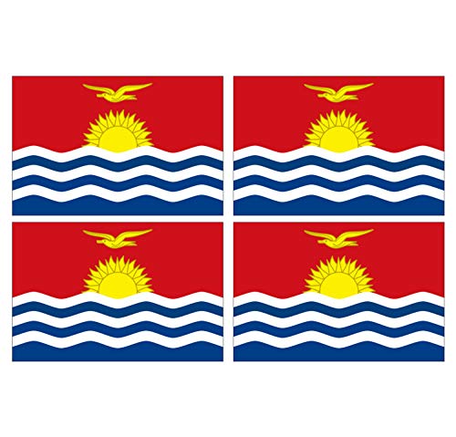 Supstick Lot de 4 Autocollants Stickers Drapeau de Pays Nation Kiribati Format 12x8cm