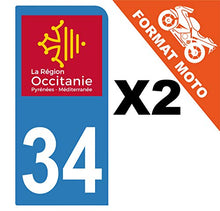 Supstick 2 Stickers Autocollants Plaques Immatriculation Moto Dept 34 Occitanie Bleu Clair 1 Angle Arrondi