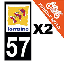 Supstick 2 Stickers Autocollants Plaques Immatriculation Moto Dept 57 Lorraine Noir Angles Carrés
