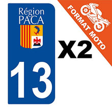 Supstick 2 Stickers Autocollants Plaques Immatriculation Moto Dept 13 Paca Bleu Foncé 2 Angles Arrondis