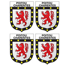 Supstick Lot de 4 Autocollants Stickers Blason de région département Poitou-Charentes Format 5x4cm - supstick.fr