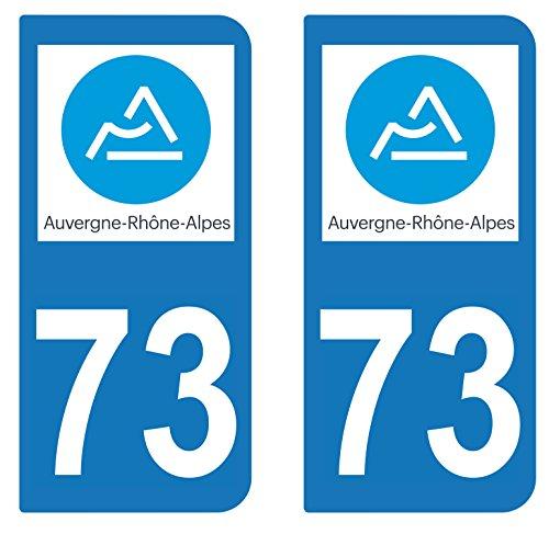 supstick 2 Stickers Autocollant Plaque IMMATRICULATION DEPT 73 Auvergne-Rhône-Alpes - supstick.fr