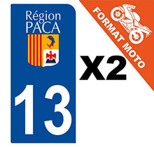 Supstick 2 Stickers Autocollants Plaques Immatriculation Moto Dept 13 Paca Bleu Foncé 1 Angle Arrondi