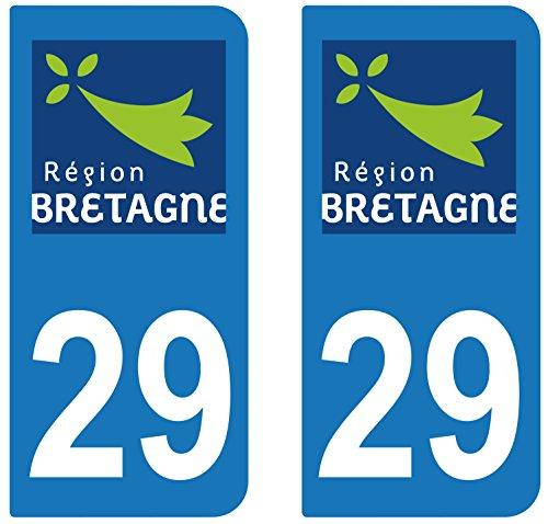 supstick 2 STICKERS AUTOCOLLANT PLAQUE IMMATRICULATION DEPT 29 Région Bretagne - supstick.fr