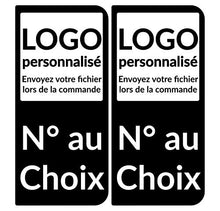 Supstick 2 Stickers Autocollants Plaques Immatriculation personnalisé Auto Noir Arrondi