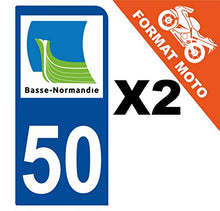 Supstick 2 Stickers Autocollants Plaques Immatriculation Moto Dept 50 Basse Normandie Bleu Foncé 1 Angle Arrondi