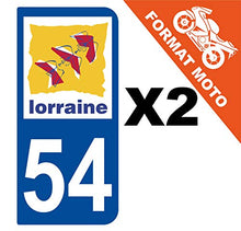 Supstick 2 Stickers Autocollants Plaques Immatriculation Moto Dept 54 Lorraine Bleu Foncé 2 Angles Arrondis