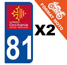 Supstick 2 Stickers Autocollants Plaques Immatriculation Moto Dept 81 Occitanie Bleu Foncé 2 Angles Arrondis
