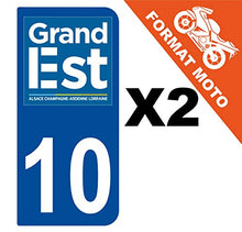 Supstick 2 Stickers Autocollants Plaques Immatriculation Moto Dept 10 Grand Est Bleu Foncé 2 Angles Arrondis