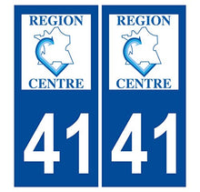 Supstick 2 Stickers Autocollants Plaques Immatriculation Auto Dept 41 Centre Bleu Foncé Angles Carrés