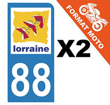Supstick 2 Stickers Autocollants Plaques Immatriculation Moto Dept 88 Lorraine Bleu Clair 1 Angle Arrondi