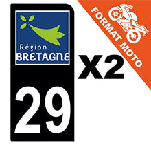 Supstick 2 Stickers Autocollants Plaques Immatriculation Moto Dept 29 Bretagne Noir 1 Angle Arrondi