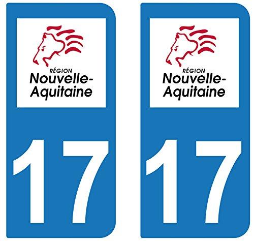 supstick 2 STICKERS AUTOCOLLANT PLAQUE IMMATRICULATION DEPT 17 Nouvelle-Aquitaine - supstick.fr