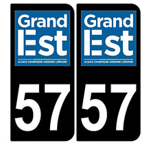 Supstick 2 Stickers Autocollants Plaques Immatriculation Auto Dept 57 Grand Est Noir Angles Arrondis