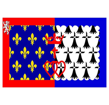 Panneau Rigide Format 15x10cm Drapeau de Pays département région française de la Loire épaisseur 3mm