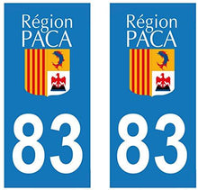 supstick 2 STICKERS AUTOCOLLANT PLAQUE IMMATRICULATION DEPT 83 Provence-Alpes-Côte d’Azur format rectangulaire - supstick.fr