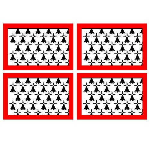 Supstick Lot de 4 Autocollants Stickers Drapeau de département région française Nouvelle-aquitaine Format 12x8cm